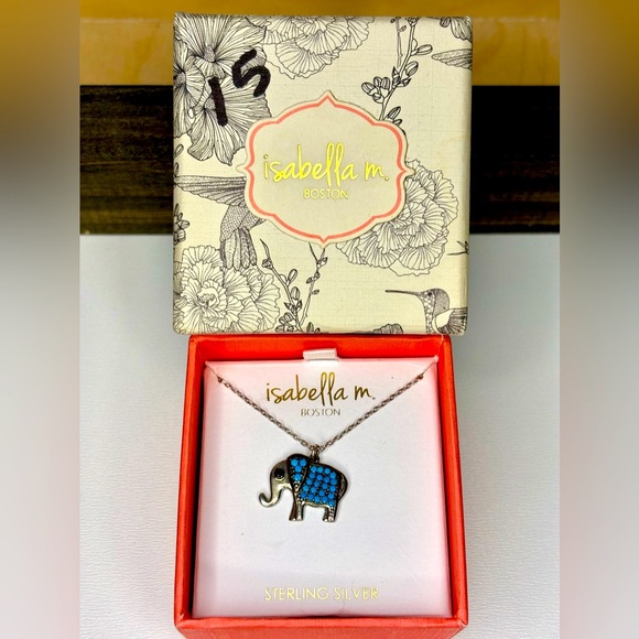 Isabella M Boston Sterling Silver and Turquoise Elephant Necklace - Picture 9 of 9
